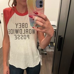 Obey Women’s Cut-Off Sleeve Baseball Tee - Edgy Street Style!